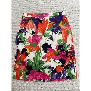 J. Crew The Pencil Skirt Floral Straight Knee Length 37532 Stretch Womens Sz 2